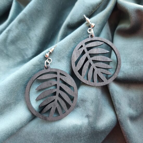 Koka auskari - palmas lapas