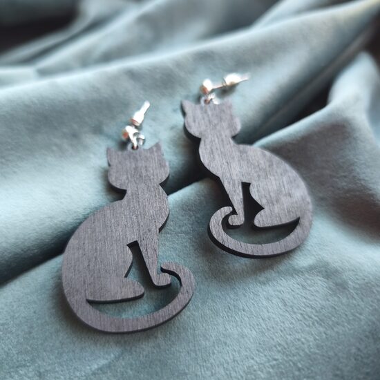 Koka auskari - kaķis