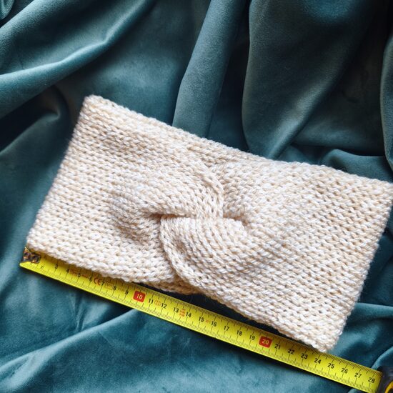 Ausainis Headband Krēmkrāsas ar baltu