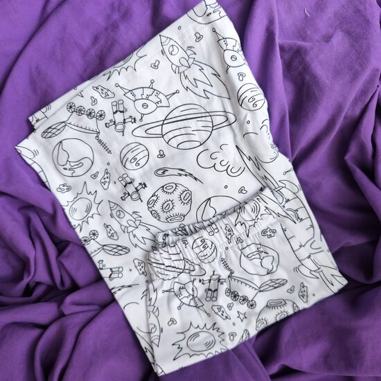 Izkrāsojami pidžamas šortiņi Kosmoss 