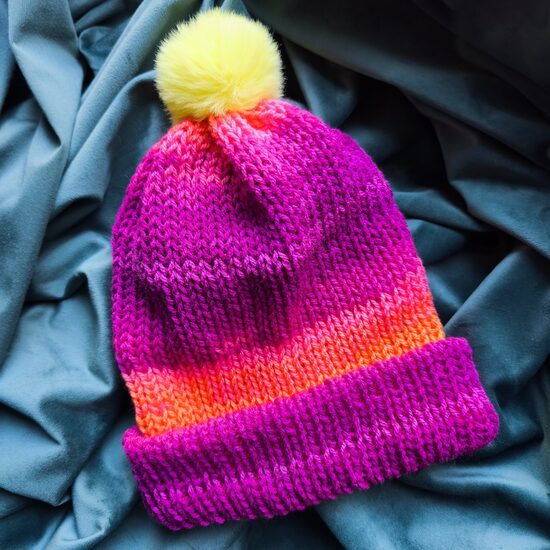 Fuksijas oranži dzeltena Cepure Beanie
