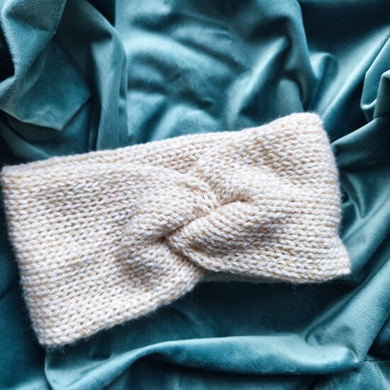 Ausainis Headband Krēmkrāsas ar baltu