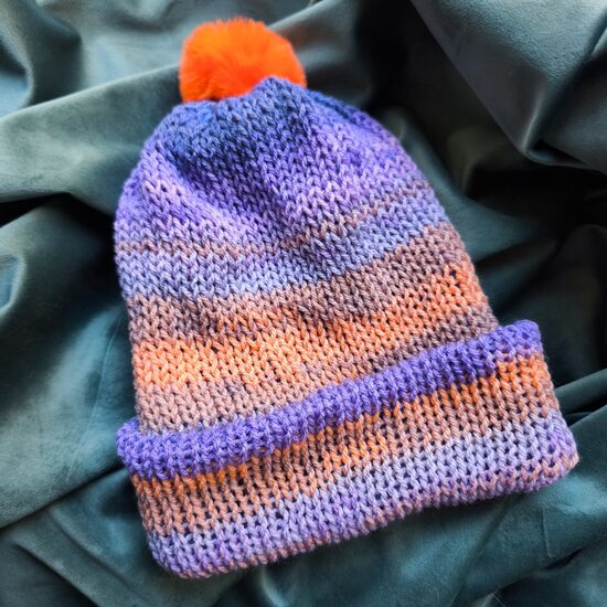 Cepure Krāsaina Oranži violeta Beanie