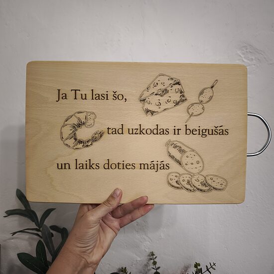 Virtuves dēlis Ja Tu lasi šo ar metāla rokturi 