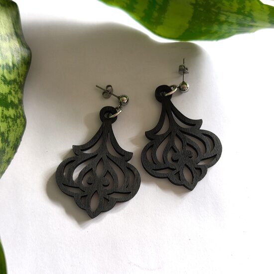 Wooden earrings - Ornaments №4
