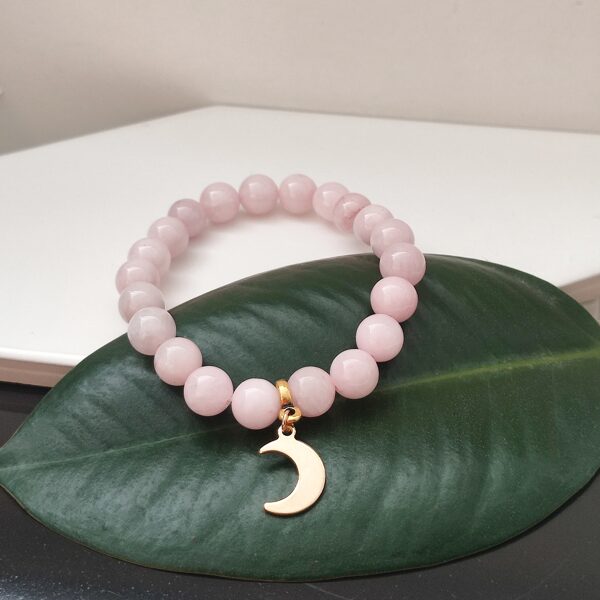Rose quartz bracelet with moonstone #pink