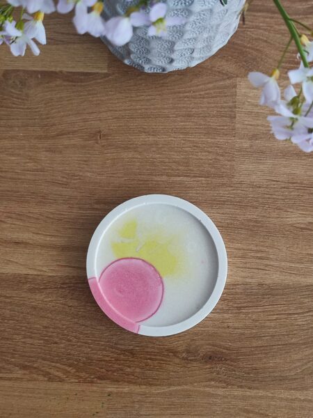 Apaļais sveču trauciņš #rozā #dzeltens #balts
