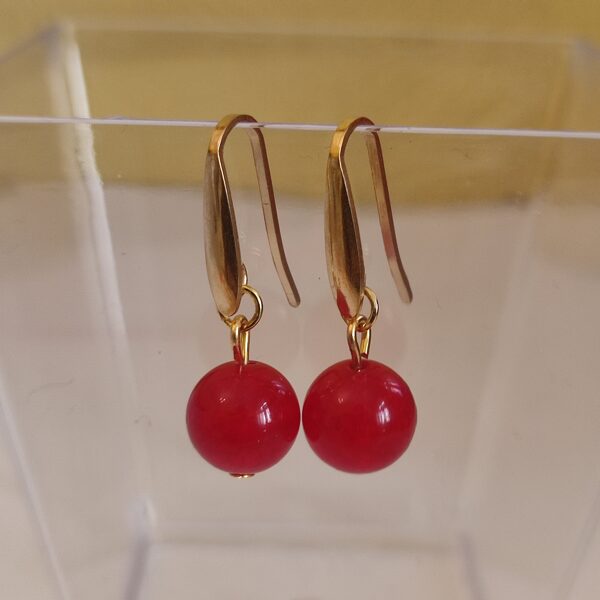 Auskari - sarkanie nefrīti