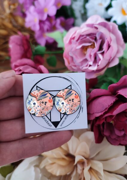 Auskari Flora n°23 #zils #rozā #balts