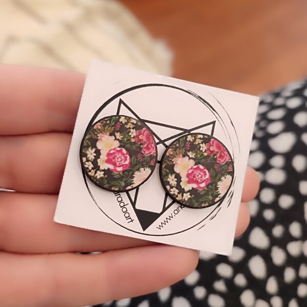 stud earrings Fairy Garden II #roses #flowers