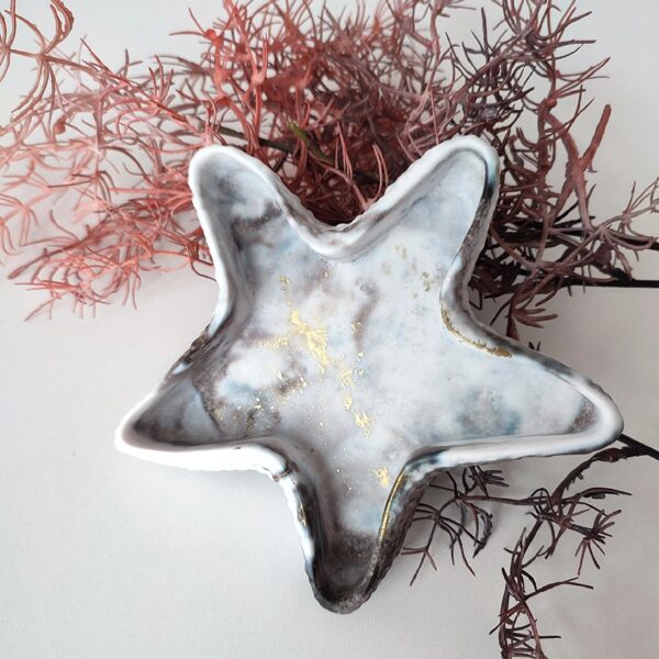 Ģipša akrila rotu dekoratīvais trauciņš Jūras zvaigzne