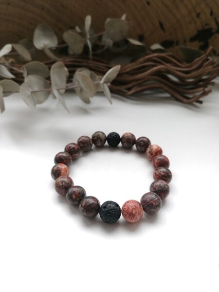 Jasper and lava unisex bracelet