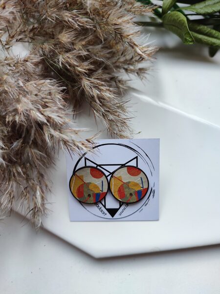 stud earrings Abstraction #orange #red #yellow #blue