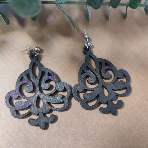 Koka auskari - Ornamenti №12 Aizdare nagliņas