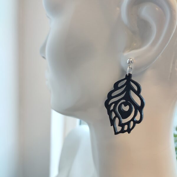 Koka auskari - Pāva Spalva