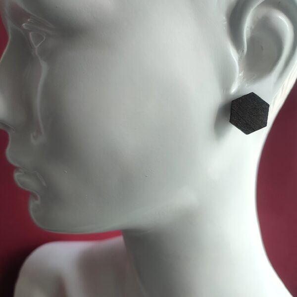 Wooden earrings - Hexagon