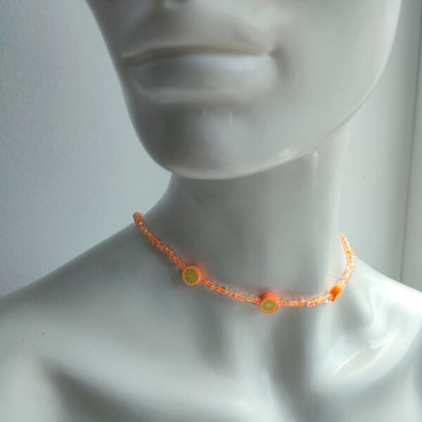 Smalku kristāliņu čokers Apelsīni #oranžs #krāsains