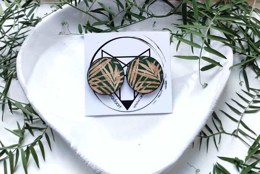 Auskari Zelta krāsas palma