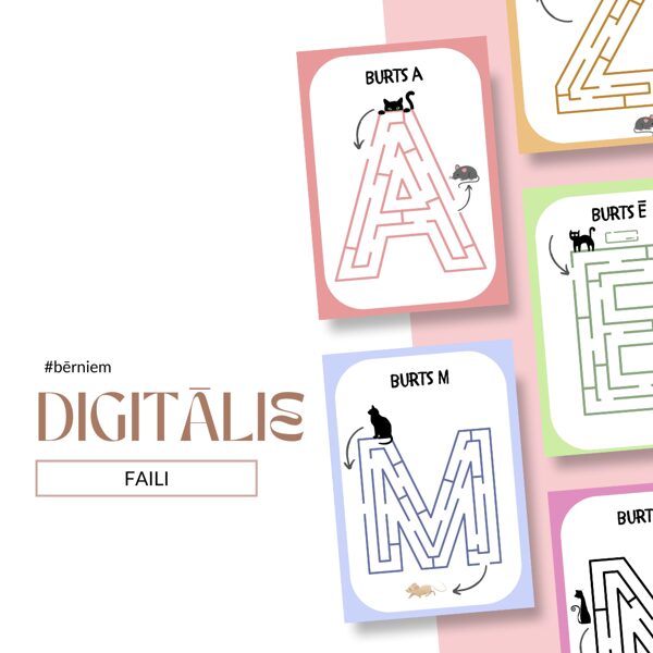digitālais ALFABĒTS Labirints kaķis ar peli 33.lpp