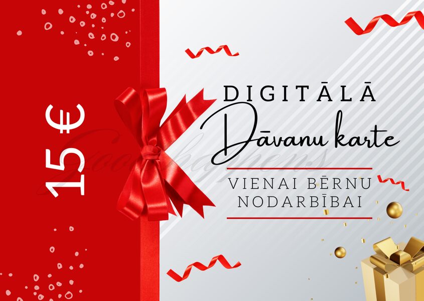 DIGITĀLĀ Dāvanu karte uz bērnu nodarbību €15 