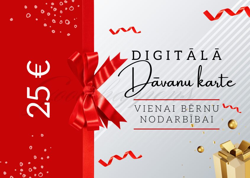 DIGITĀLĀ Dāvanu karte uz bērnu nodarbību €25 