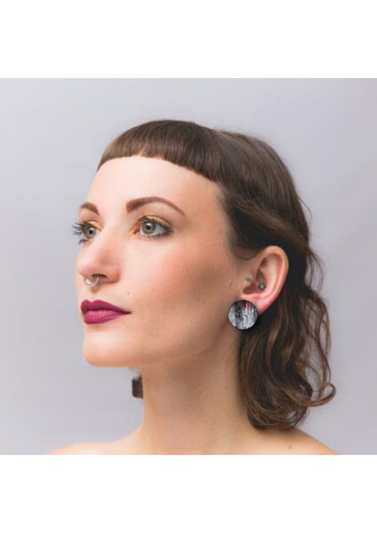 Lielie auskari pelēks sarkans