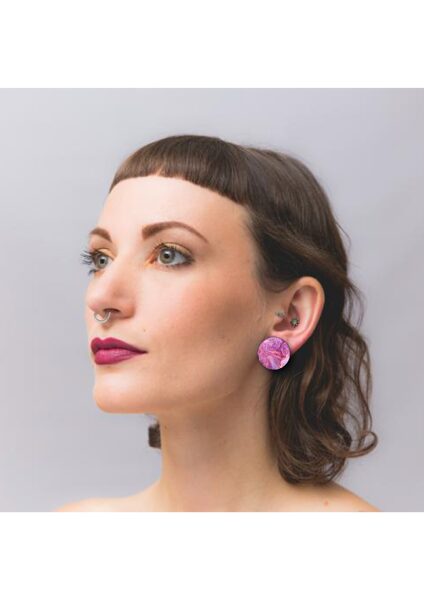 Lielie auskari violets rozā